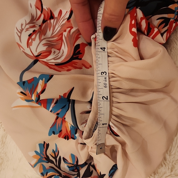 H&M off the shoulder top bloouse with balloon sleeves floral size M - Picture 9 of 11